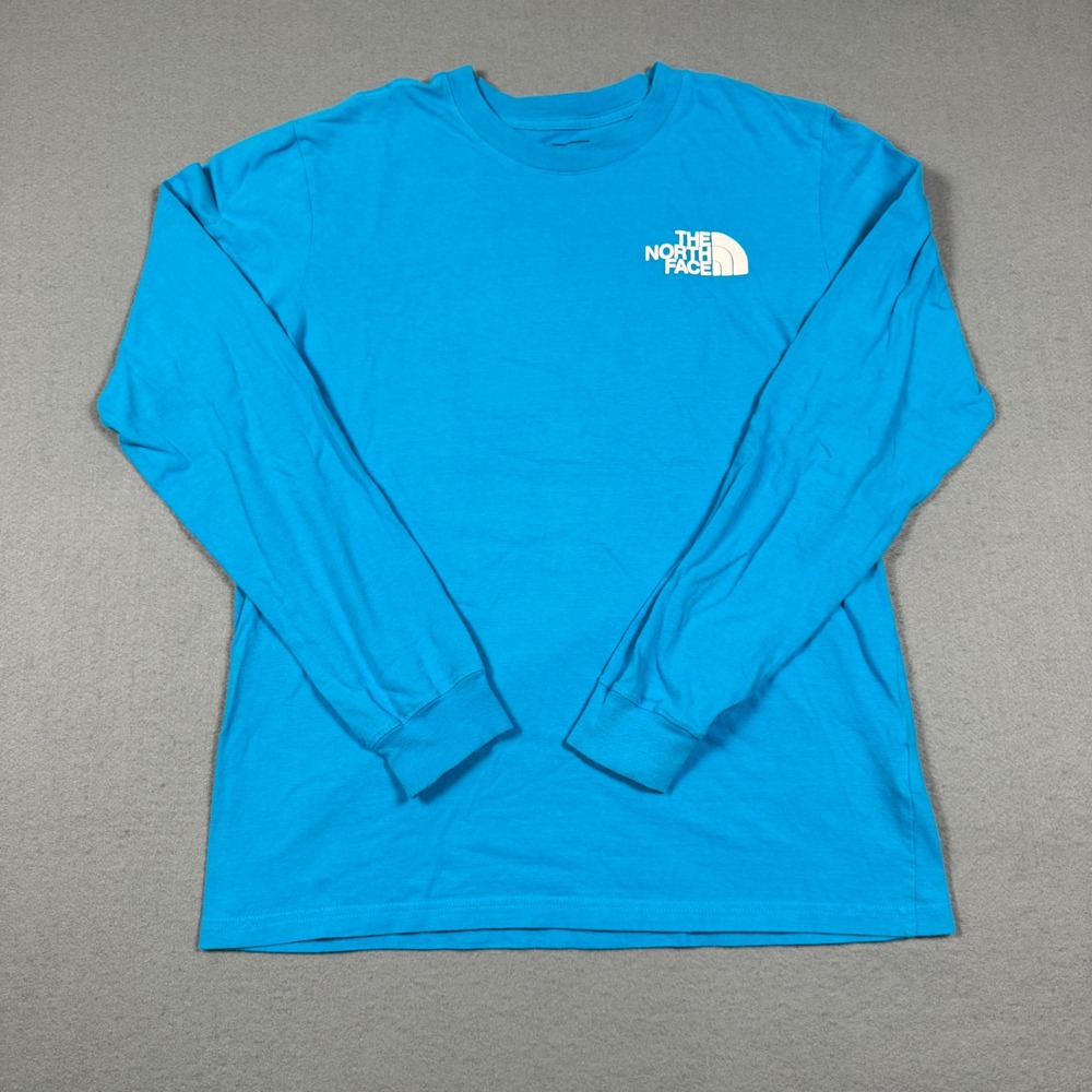 The North Face Long Sleeve Shirt Mens Large Blue Activewear Running Lightweight